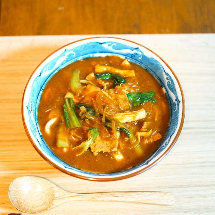 かつおぶし粉のカレーうどん